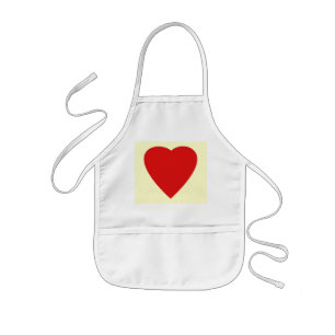 Tablier Enfant Rouge et Crème Love Coeur Design.
