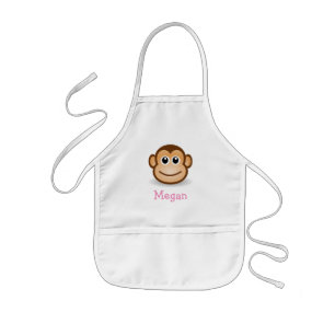 Tablier Enfant Singe mignon de bande dessinée personnalisé avec