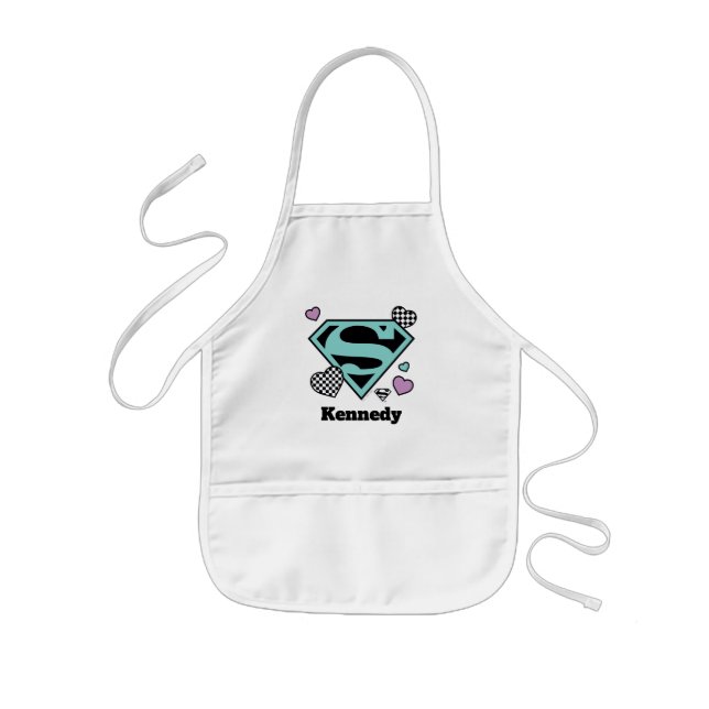 Tablier Enfant Skater Girl Supergirl Coeurs S-Shield (Devant)