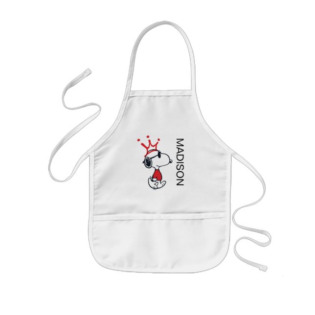Tablier Enfant Snoopy - Joe Cool Crown | Ajouter Votre Nom (Devant)