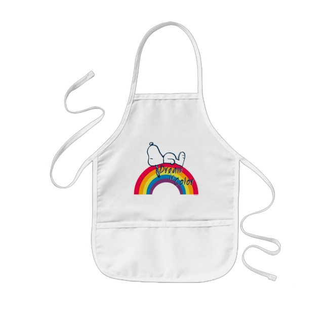 Tablier Enfant Snoopy | Rêver en couleur arc-en-ciel (Devant)