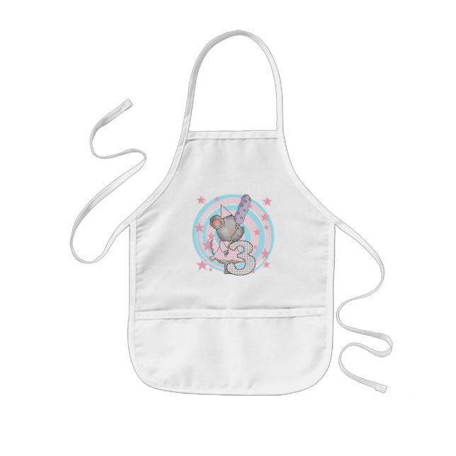 Tablier Enfant Souris 3e anniversaire T-shirts et cadeaux (Devant)