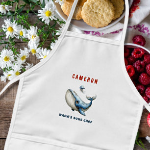 Tablier Enfant Sous Chef Baleine Cuisine Océanique