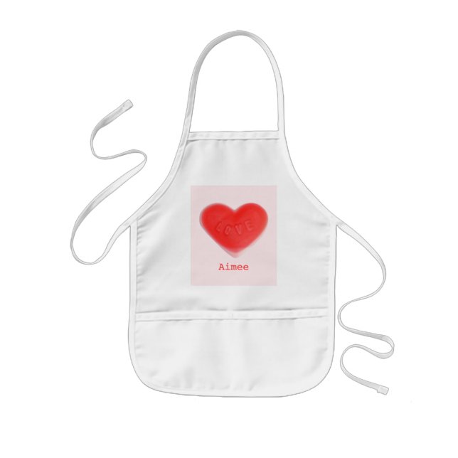 Tablier Enfant Swet Heart rose 'Nom' tablier enfants (Devant)