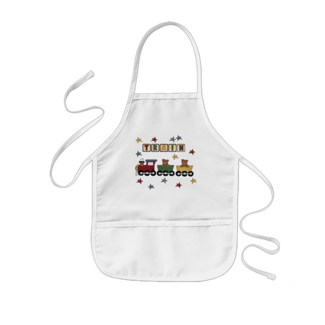 Tablier Enfant T-shirts et cadeaux de train d'ours de nounours (Devant)