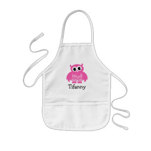 Tablier Enfant Tablier chouette rose pour enfants   Nom personnal