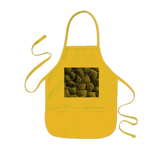Tablier Enfant tablier de cuisinier jaune pour enfants à charbon (Devant)