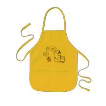Tablier jaune d'enfants originaux de lait et de