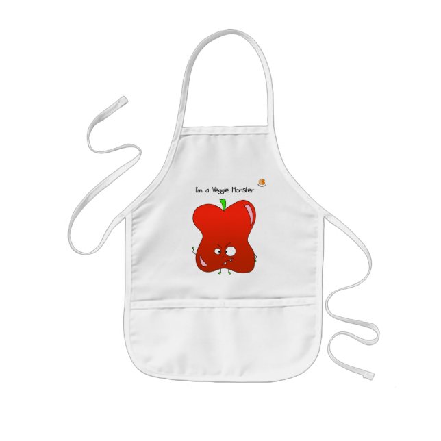 Tablier Enfant Tablier végétarien de monstre pour des enfants - (Devant)