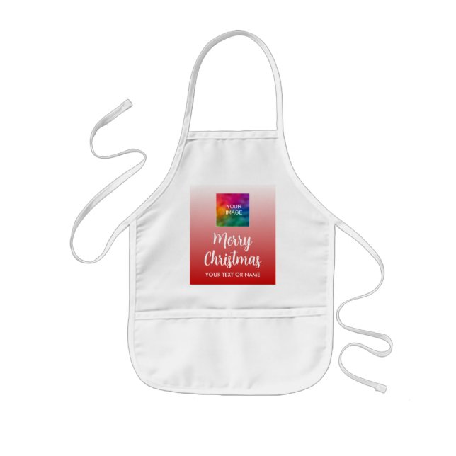 Tablier Enfant Typography Script Kids Girls Boys Merry Christmas (Devant)