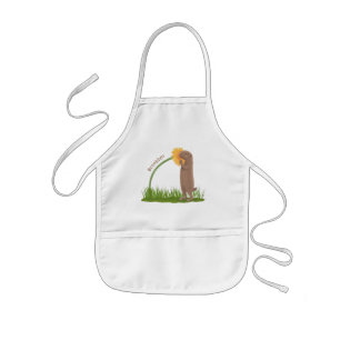 Tablier Enfant Un mignon chien de prairie reniflant la caricature