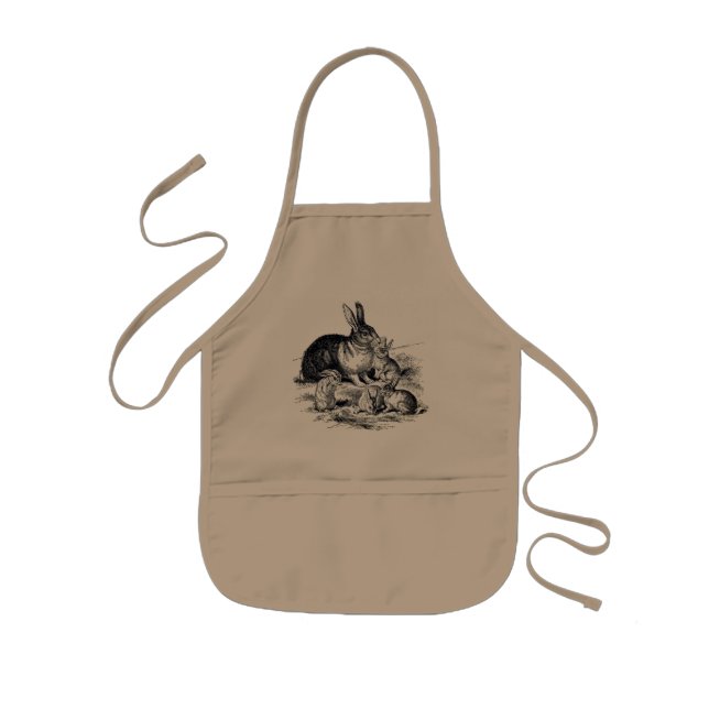 Tablier Enfant Une famille de lapins - tablier d'illustration vin (Devant)