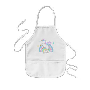 Tablier Enfant Unicorne magique arc-en-ciel avec DO-IT-YOURSELF n