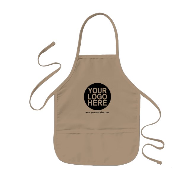 Tablier Enfant Uniforme en tablier Khaki avec logo de l'entrepris (Devant)