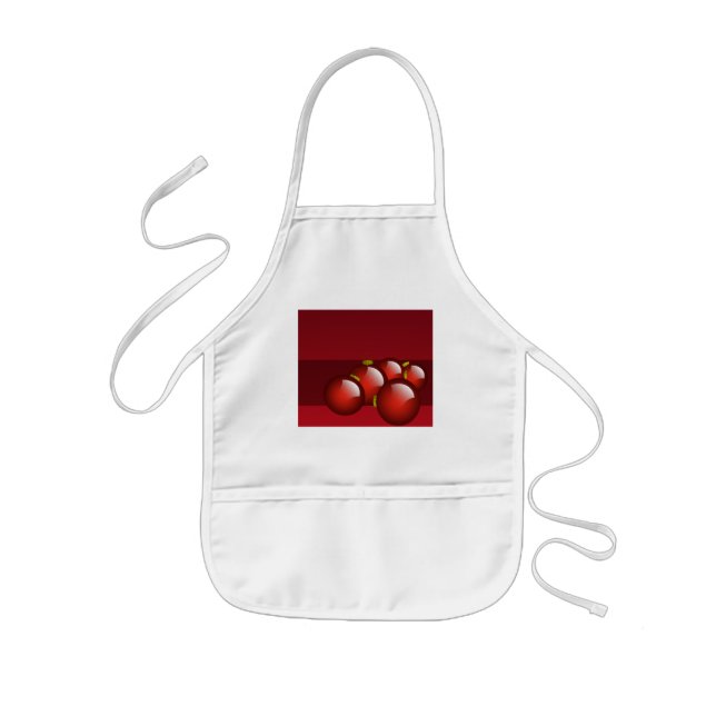 Tablier Enfant Vacances de Noël des ornements rouges (Devant)