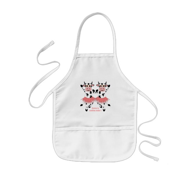 Tablier Enfant Vaches dansantes mignonnes et amusantes (Devant)