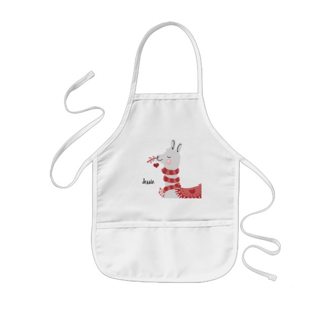 Tablier Enfant Valentines Day Llama and Heart Children (Devant)