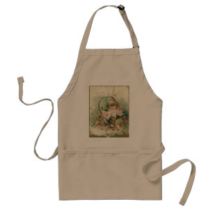 Tablier Enfant victorienne vintage, fille panier de fruits