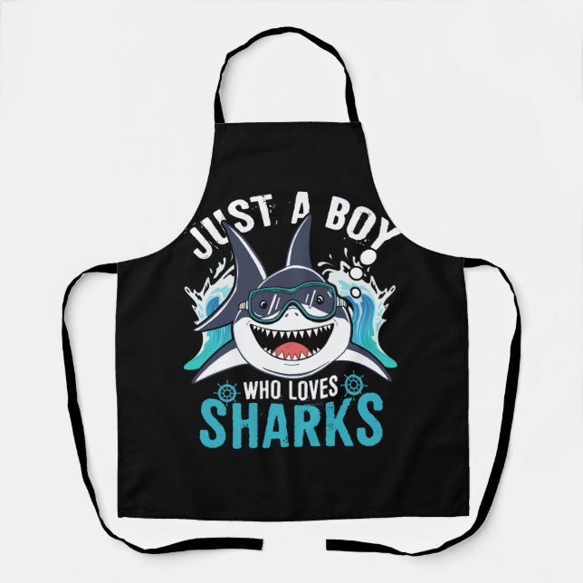 Tablier Enfants Amateur De Requin Juste Un Garçon Qui Aime (Recto)