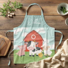 Tablier Enfants Aquarelle ferme Animaux mignons ferme