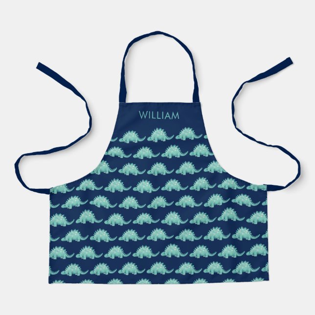 Tablier Enfants Dinosaur Stegosaurus Prénom motif Apron (Recto)