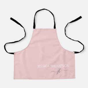 Tablier Enfants Personnalisé Fille Rose Monogramme Nom mi