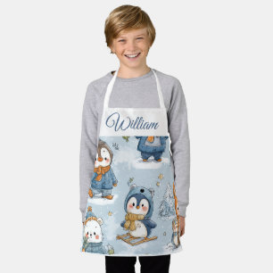 Tablier Enfants Pingouins Patineurs Fantaisistes