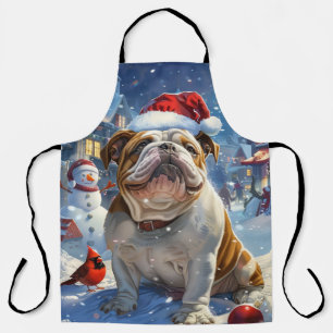 Tablier English Bulldog Winter Wonderland Christmas Joie