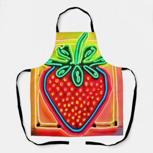 Tablier Enseigne néon fraise colorée
