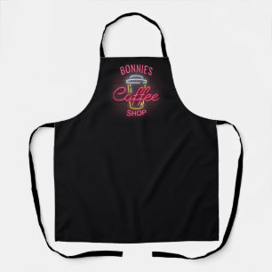 Tablier Enseigne néon personnalisée NOM Café sur mesure