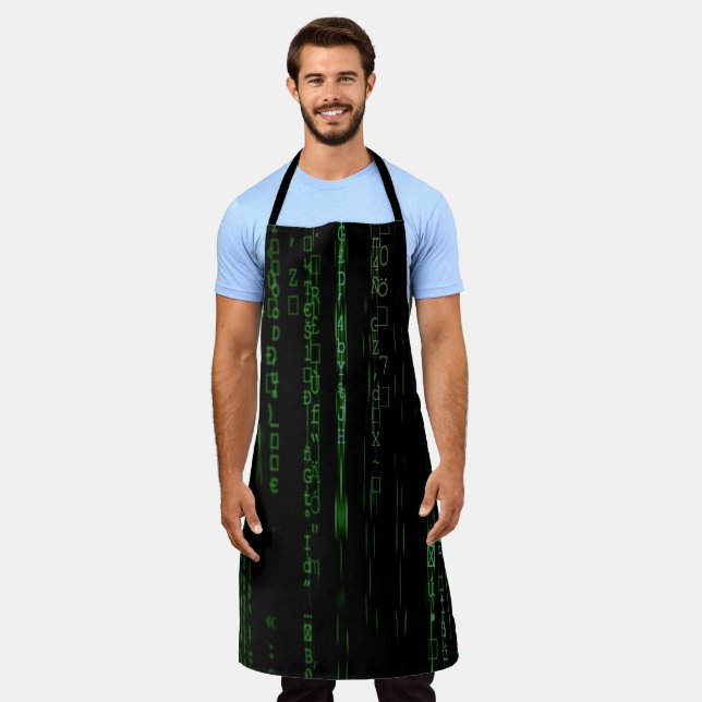 Tablier Entrez le Matrix BQ, cuisine de style futuriste (Porté)