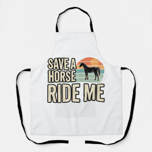 Tablier Épargnez un cheval, montez-moi, design de chemise 