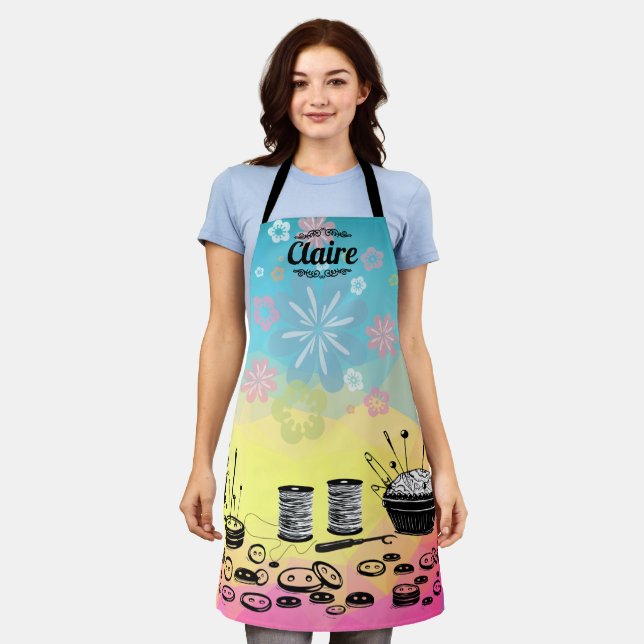 Tablier Épreuve de couture des boutons de pinceau (Porté)