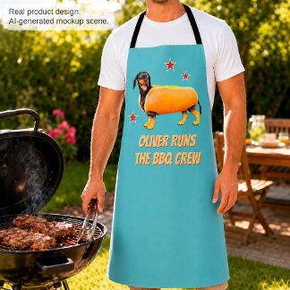 Tablier Équipage de BBQ de teckel personnalisé Drôle de ch