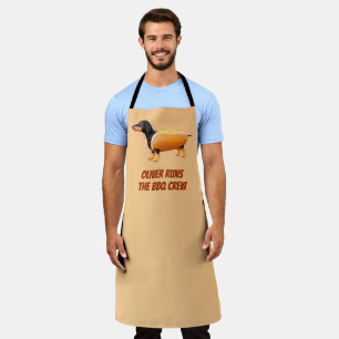 Tablier Équipage de BBQ de teckel personnalisé Drôle de ch
