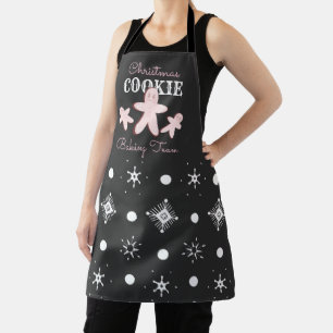Tablier Équipe de biscuits au gingembre de Noël rose pour