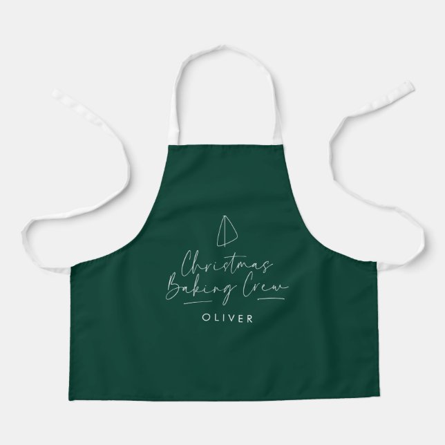 Tablier Équipe de cuisine de Noël moderne minimaliste élég (Recto)
