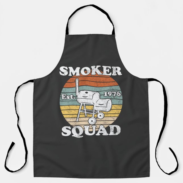 Tablier Équipe de fumeurs rétro BBQ Est.1976 T-Shirt (Recto)