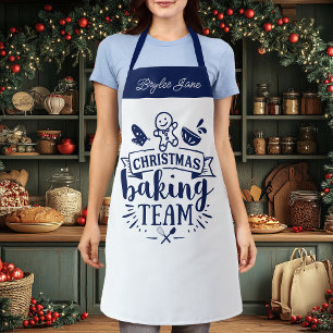 Tablier Équipe de pâtisserie de Noël Mignon Navy Personnal