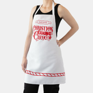 Tablier Équipe de pâtisserie de Noël personnalisée Rouge e