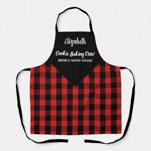 Tablier Équipe de pâtisserie de Noël Red Plaid