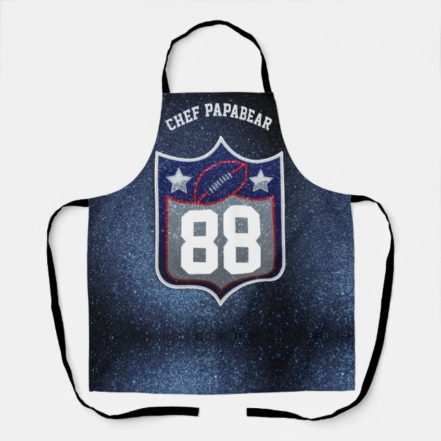 Tablier Équipe Red White et Blue American Football Sports (Recto)