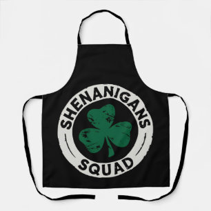 Tablier Équipe Shenanigans Fête de la Saint-Patrick Trèfle