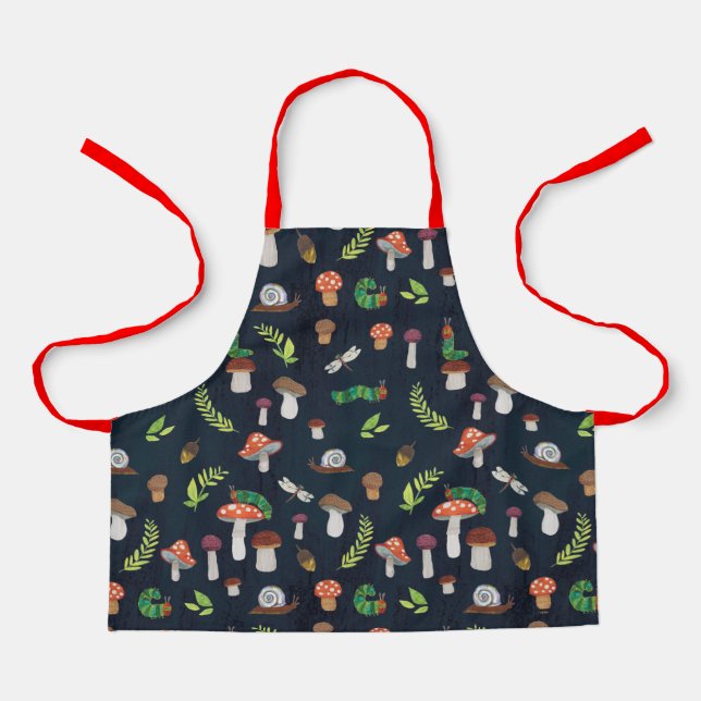 Tablier Eric Carle | Motif Bugs et Champignons (Recto)