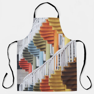 Tablier Escaliers en spirale multicolores