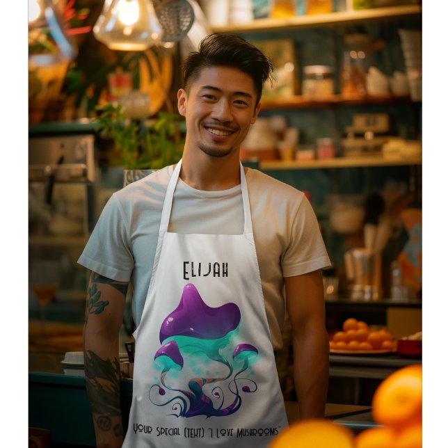 Tablier Espace d'ameublement de champignons de texte perso (Créateur téléchargé)