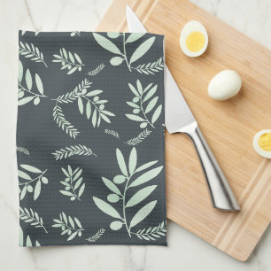 Tablier et serviette de cuisine botanique Olive Br
