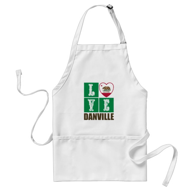 Tablier Etat de la Californie Drapeau Heart Danville (Devant)