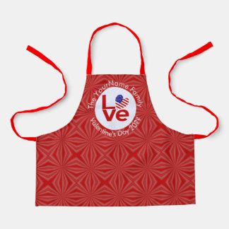 Tablier États-Unis Amérique Red LOVE Drapeau Personnalisé