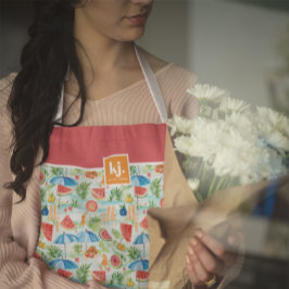 Tablier Été amusant Monogramme élégant